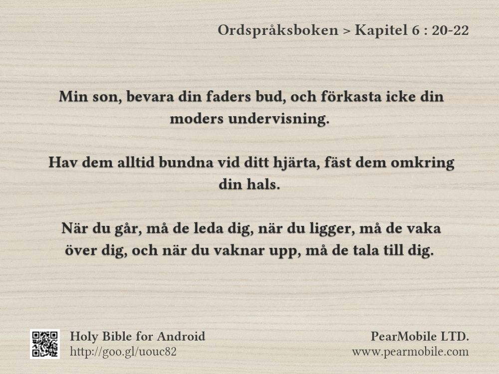Ordspråksboken, Kapitel 6:20-22